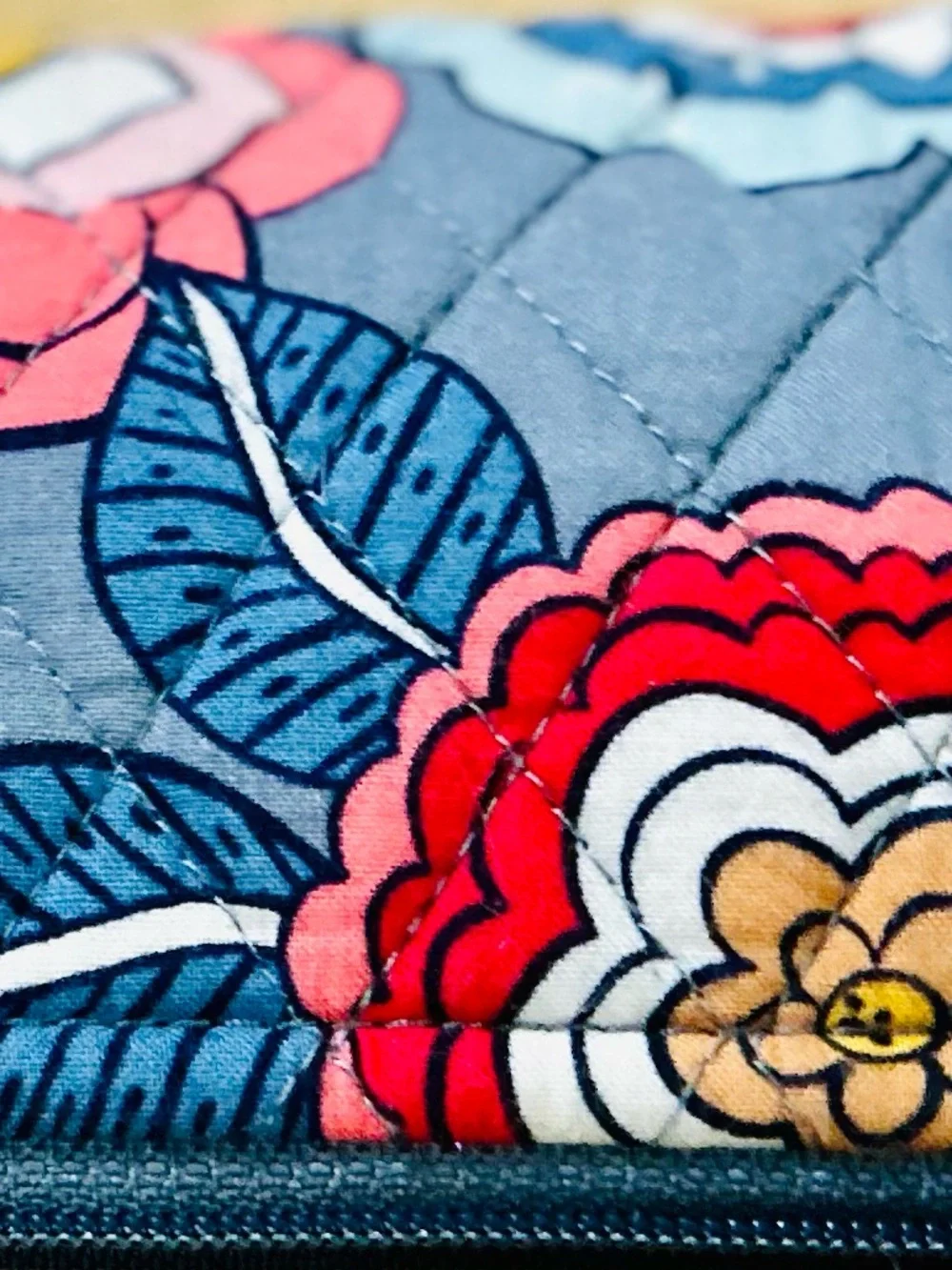 Vera Bradley quilted  cotton  accessory pouch -“Tropical Evening